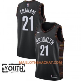 Maillot NBA Brooklyn Nets Treveon Graham 21 2018-19 Nike City Edition Noir Swingman - Enfant